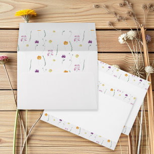 Romantic Fairy Garden Floral Wedding Envelope