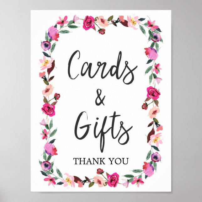 Romantic Fairytale Blossom Wreath Cards & Gifts Poster (Front)