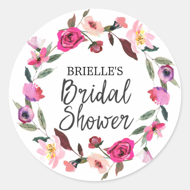 Romantic Fairytale Bridal Shower Favour Sticker (Front)