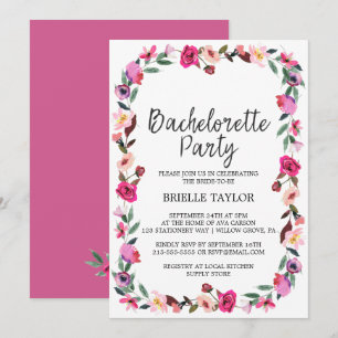 Romantic Fairytale Wreath Bachelorette Party Invitation