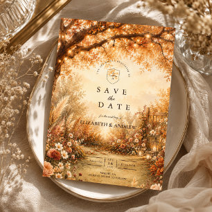 Romantic Fall Backyard Wedding Save The Date