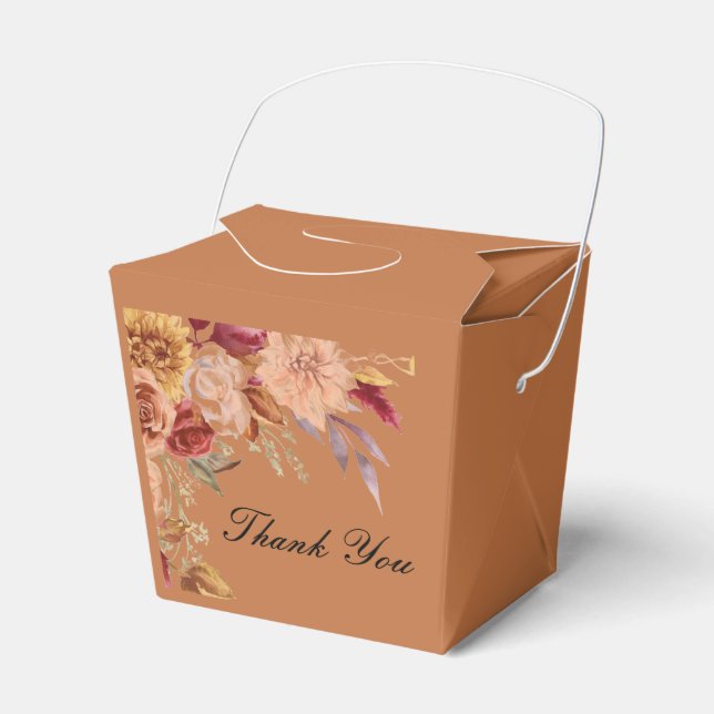 ROMANTIC FALL COLORS BRIDAL SHOWER  FAVOR BOX (Front Side)