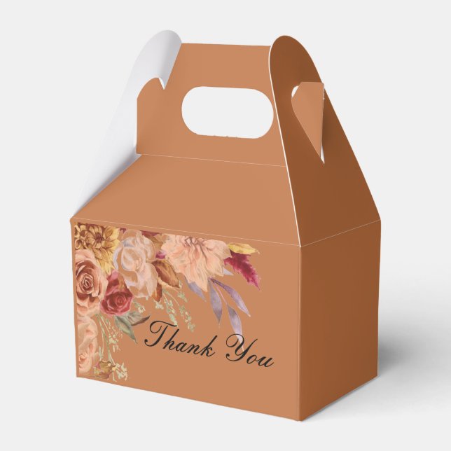 ROMANTIC FALL COLORS BRIDAL SHOWER  FAVOR BOX (Front Side)