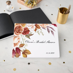 ROMANTIC FALL COLORS BRIDAL SHOWER WEDDING GUEST BOOK