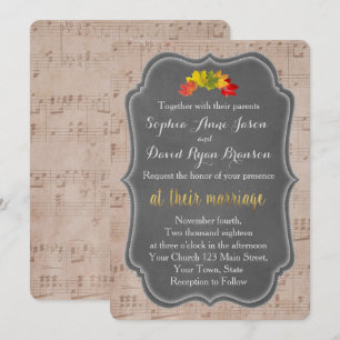 Romantic Fall Music Sheet Wedding Invitation