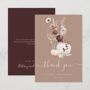 Romantic Fall Wildflower Wedding Thank You Card