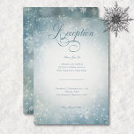 Romantic Falling Snow Blue White Sparkle Reception Enclosure Card<br><div class="desc">Announce your winter wonderland wedding with a touch of ethereal elegance. Our enchanting wedding reception enclosure card features a soft, dreamy background reminiscent of a twilight winter sky. Dusty blue hues blend seamlessly with delicate white accents, creating a canvas for softly falling snowflakes. A captivating white oval blur rests upon...</div>