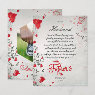 Romantic Father's Day  for Husband From Wife Photo Holiday Card