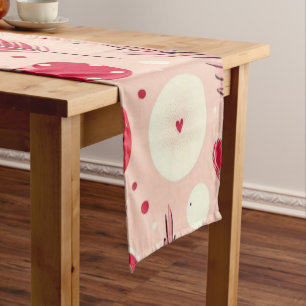Romantic Feather and Love Design Short Table Runner