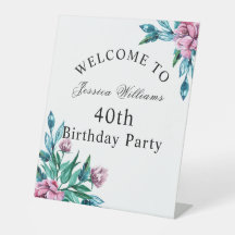 Romantic Feminine Floral 40th Birthday