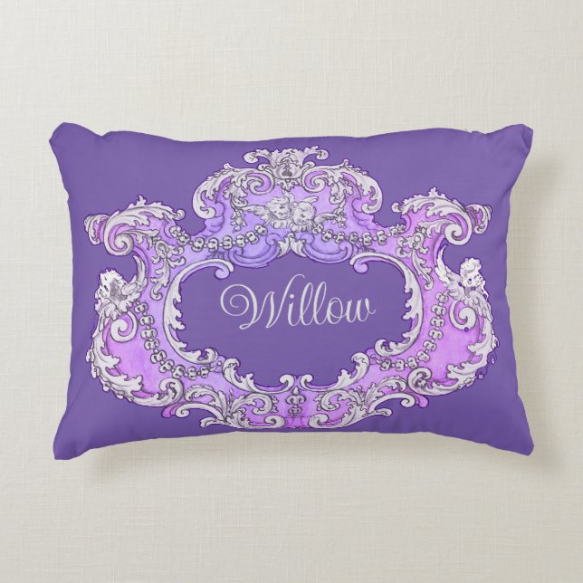 Romantic,Feminine,Personalized  Accent Pillow (Front)
