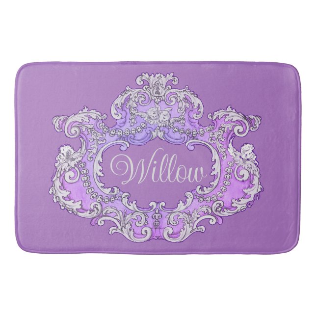 Romantic,Feminine,Personalized Bath Mat (Front)