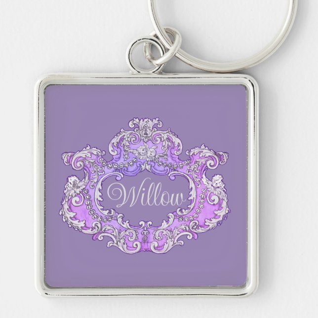 Romantic,Feminine,Personalized  Keychain (Front)