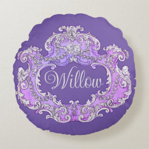 Romantic,Feminine,Personalized Round Pillow