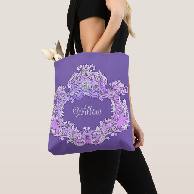 Romantic,Feminine,Personalized Tote Bag (Close Up)