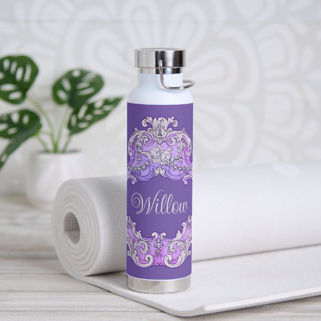 Romantic,Feminine,Personalized Water Bottle (Yoga)