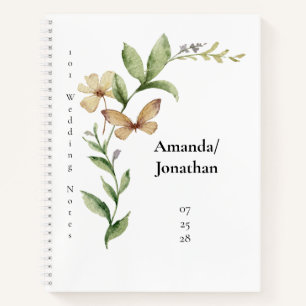 Romantic Field Flower Butterfly Wedding Guest Book