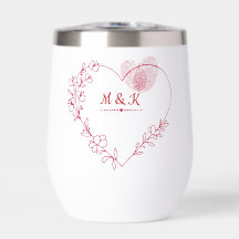 Romantic Fingerprint Heart Stemless Wine Tumbler