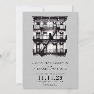 Romantic Fire Escape Save The Date