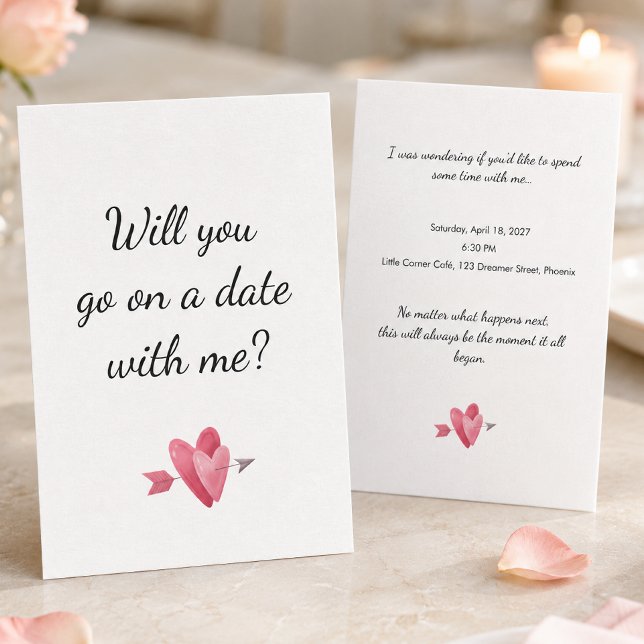Romantic First Date Heart Proposal Invitation (Creator Uploaded)