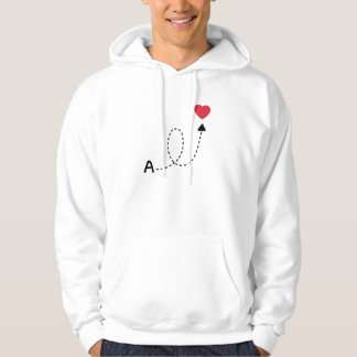 Romantic First Letter Love Design Hoodie