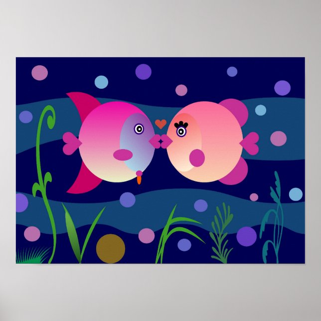 Romantic Fish Kiss Poster (Front)
