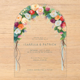 Romantic Floral Arch Wedding Invitation