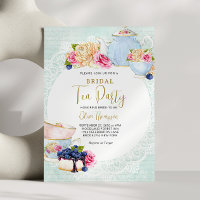 Romantic Floral Blueberry Teapot Bridal Tea Party