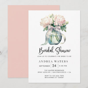 Romantic Floral Bouquet Bridal Shower Invitation