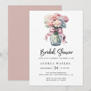 Romantic Floral Bouquet Bridal Shower Invitation