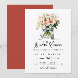 Romantic Floral Bouquet Bridal Shower Invitation