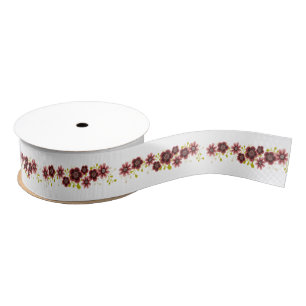 Romantic Floral Bouquet Wedding Ribbon Grosgrain Ribbon