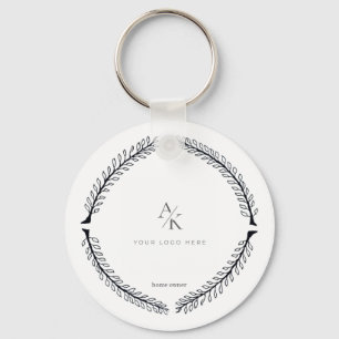 Romantic Floral Circle Save the Date Keychain