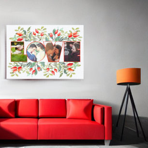 Romantic floral decorative love photo canvas print