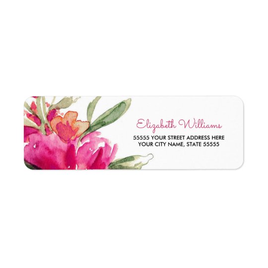 Romantic Floral Design Return Address Labels