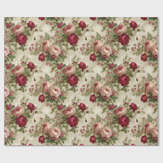 Romantic Floral Design Wrapping Paper