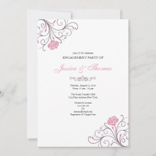 Romantic Floral Engagement Invitation Card
