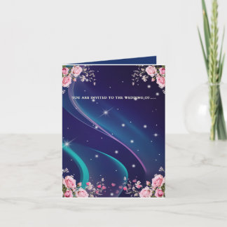 Romantic Floral Galaxy Wedding Invitation 