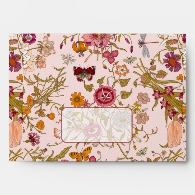 Romantic floral garden envelope (Front)
