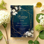 Romantic Floral Gold Wreath Emerald Green Wedding Invitation<br><div class="desc">Bring a touch of elegance to your wedding celebrations with our Romantic Floral Gold Wreath Emerald Green Wedding Shower Invitation. This invitation, crafted by Mylini Design, features a stunning floral gold wreath contrasted with a timles emerald background, delivering a visual experience that's both enchanting and sophisticated. The design elements exude...</div>