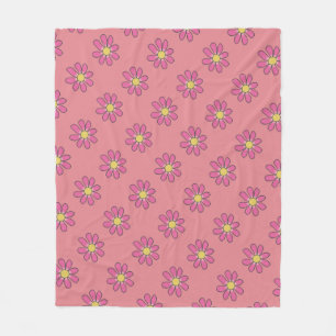 Romantic Floral Graphical Pink on any Colour Fleece Blanket