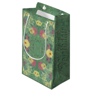Romantic Floral "Happy Birthday" Small Gift Bag