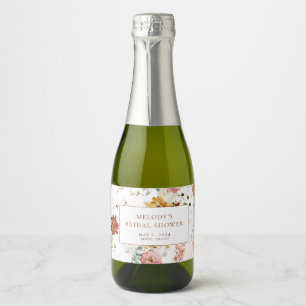 Romantic Floral Mini Champagne Bottle Labels