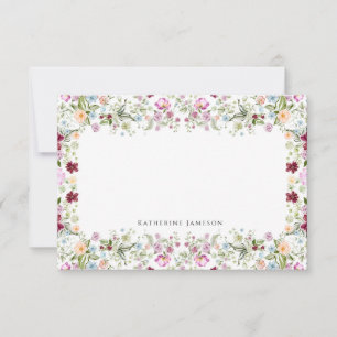 Romantic Floral Monogram Notecard