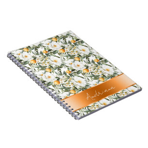 Romantic Floral Oranges Sicily Italian Notebook