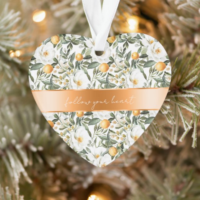 Romantic Floral Oranges Sicily Italian Ornament (Tree)