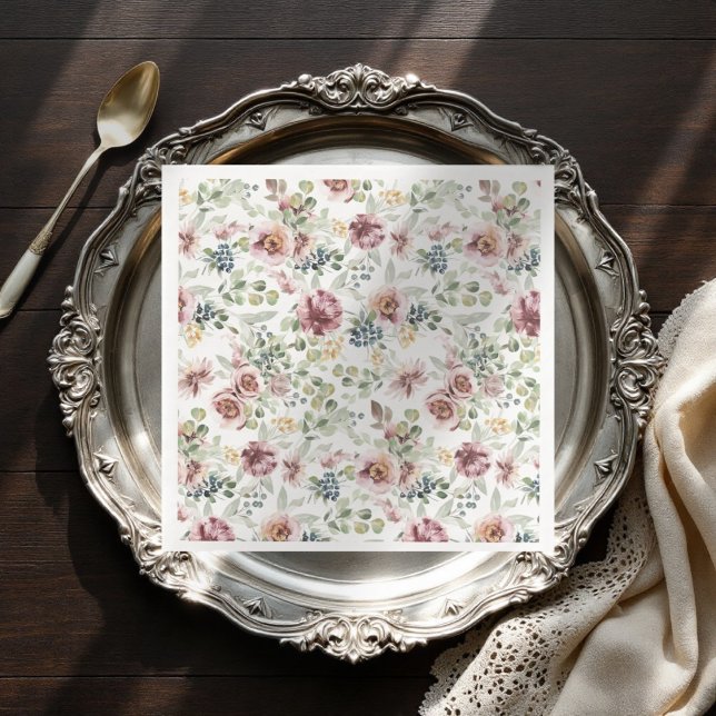 Romantic floral pastel paper napkins  (Creator Uploaded)