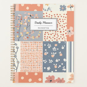 Romantic Floral Patchwork in Blush Pink and Ivory Planner