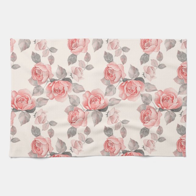 Romantic floral pattern 8 kitchen towel (Horizontal)