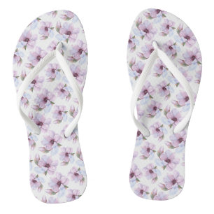 Romantic Floral Pattern Flip Flops